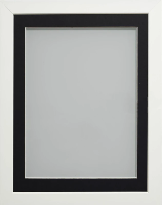 Frame Company Connolly Range White Wooden Picture Photo Frame with Black Mount, A2 for pic size A3 *Choice of Sizes*