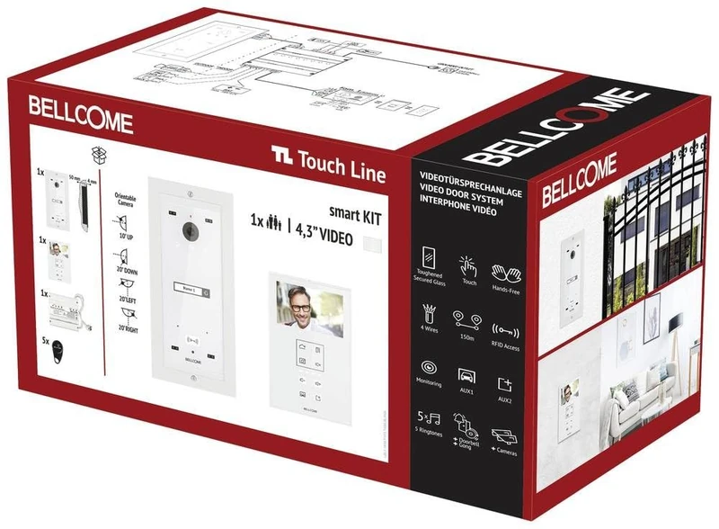 BELLCOME Electra Video Door Intercom Wired Complete Set White