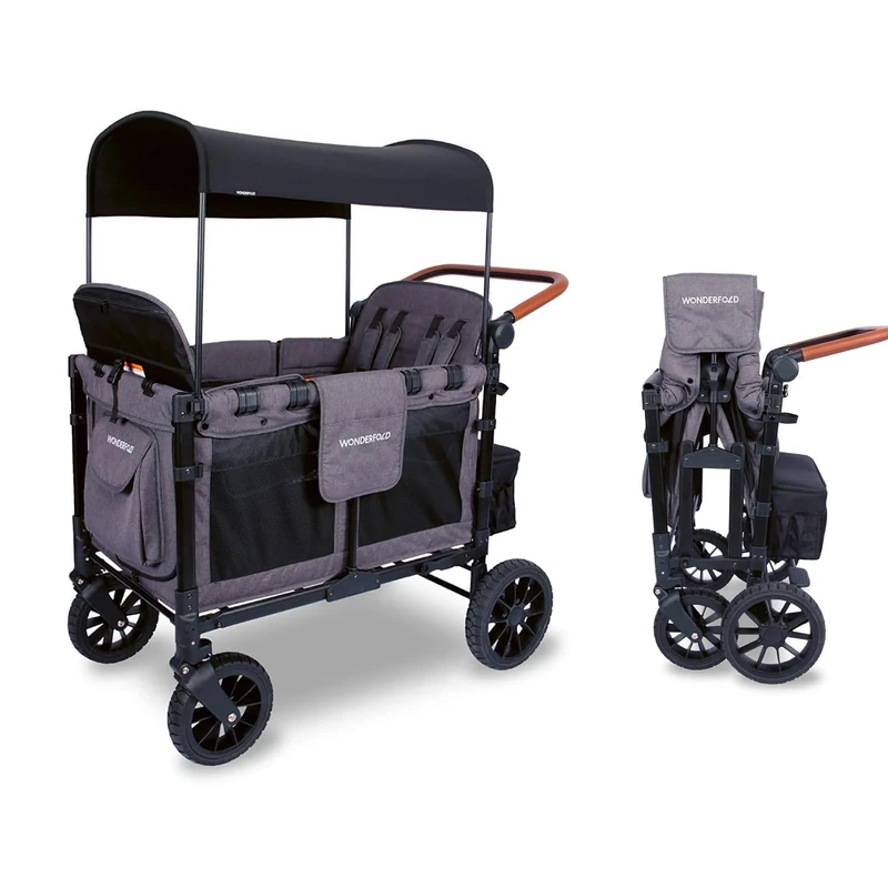 WonderFold W4 Luxe Stroller Wagon Charcoal Grey