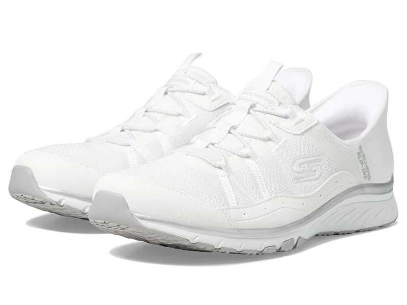 Skechers Women's Hands Free Slip-ins Glide-Step Sneaker, White=WSL, 2 UK