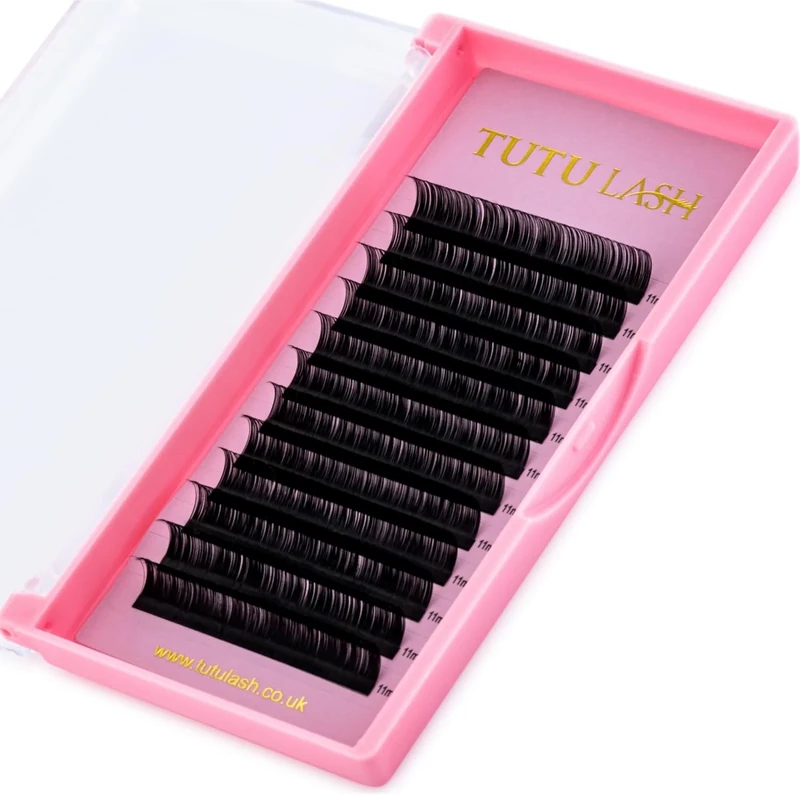 Faux Mink Individual Eyelash Extension Lash Trays Classic Russian Volume Eyelashes Tutu Lash (D Curl 0.05 Volume, 15mm Length)