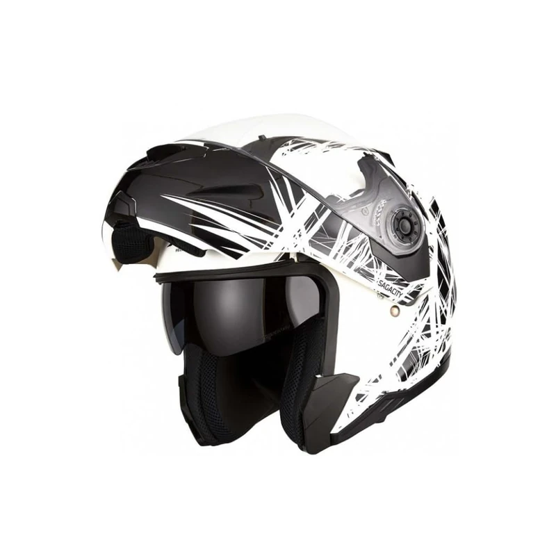 KSK SAGACITY Modular Helmet Black and White