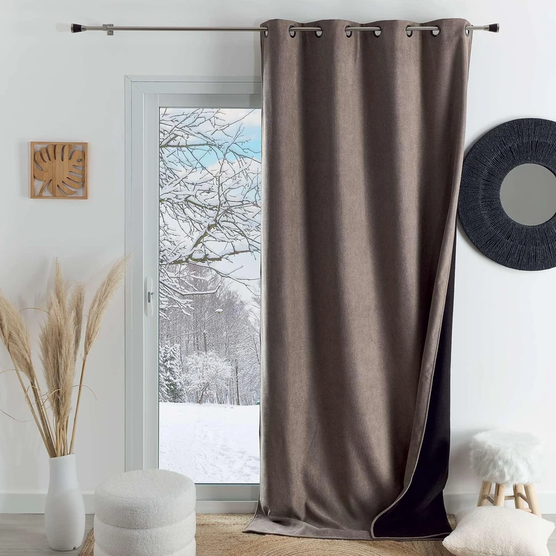 HomeMaison.com Insulated Curtain – Thermal Curtain – Blackout Curtain – Linen Curtain – Curtain 250 x 260 cm