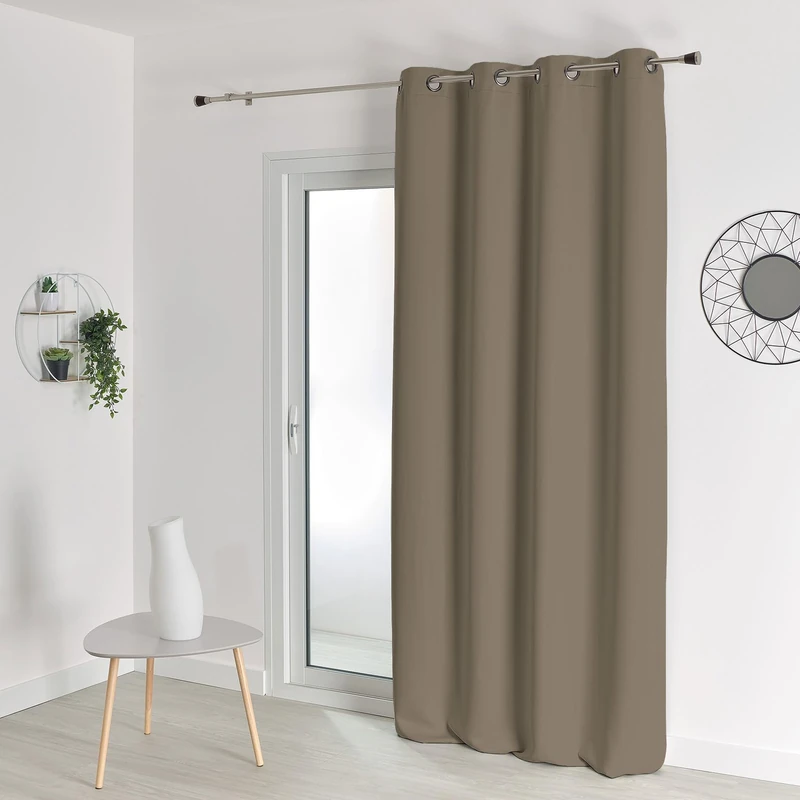 HomeMaison Blackout Curtain M1 Fire Resistant Curtain Taupe 240 x 260 cm