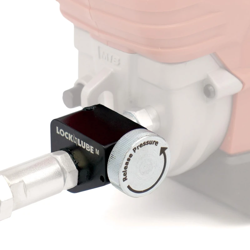 LockNLube Pressure Return Valve for Use with Cordless Grease Guns. No More Pressure Locks! Returns Grease to The Tube. Releases Hose backpressure.