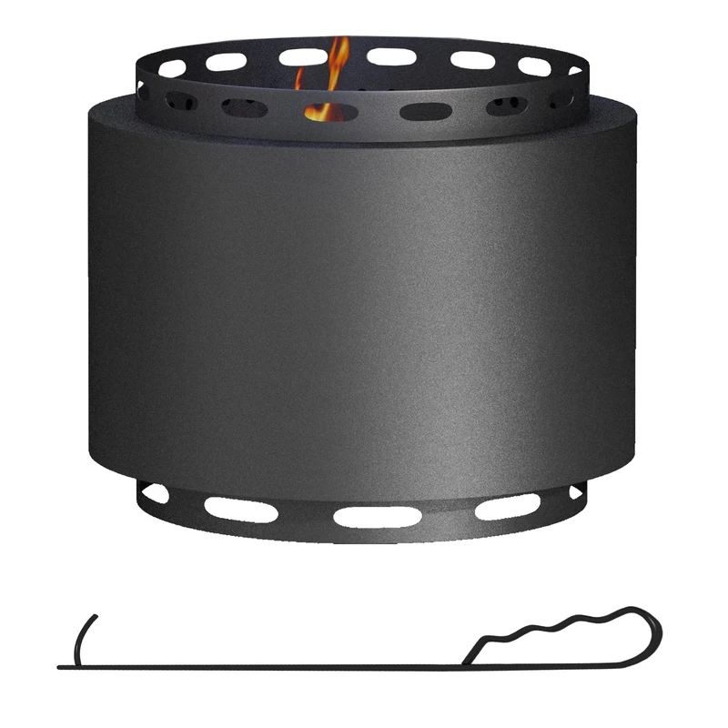 Outsunny 48.5cm Smokeless Wood Burning Firepit Metal Fire Pit, Black