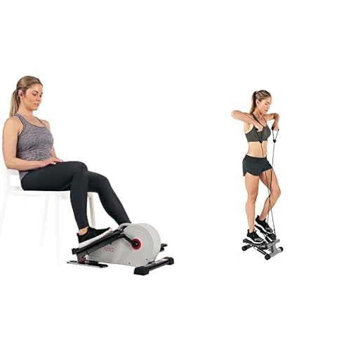 Sunny Health & Fitness Magnetic Under Desk Elliptical Peddler, Portable Mini Elliptical SF-E3872 and Mini Stepper Machine, Stair Stepper Exercise Equipment - NO. 012-S