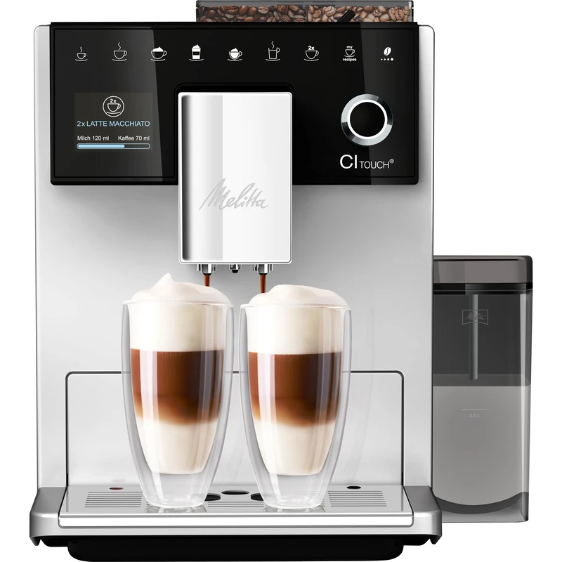 Melitta CI TOUCH F630-112 Bean to Cup Coffee Machine for Office or Home, Stainless Steel, 1400 W, 1.8 Litres, Silver