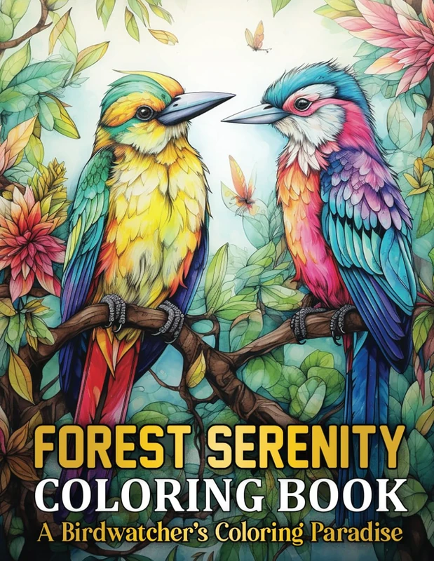 Forest Serenity Coloring Book: A Birdwatcher's Coloring Paradise
