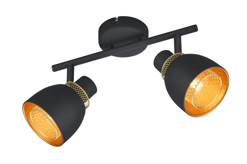 RL LIVE YOUR LIGHT Reality Spot Bar Punch R80812032, Metal matt Black/Gold, Without 2X E14