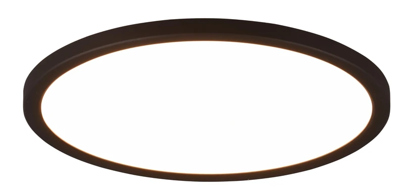 Reality LED Aureo R64371132 Ceiling Light, Matte Black Plastic, with 18 Watt LED, Colour Changing, Remote Control