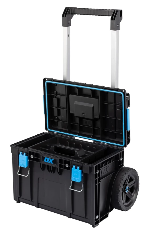 OX Tools TOOLTREK Pro Cart Base Unit, Heavy Duty Rolling Toolbon Wheels with Removable Telescopic Handle, Tool Storage Cart