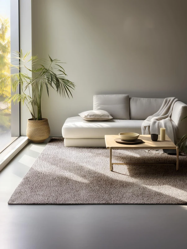 freundin Home Collection Shaggy Rug - Fluffy High Pile Living Room Rug - Plain Soft Easy Care Long Pile for Living Room, Dining Room, Bedroom, Children's Room - Beige Brown, 160 x 235 cm