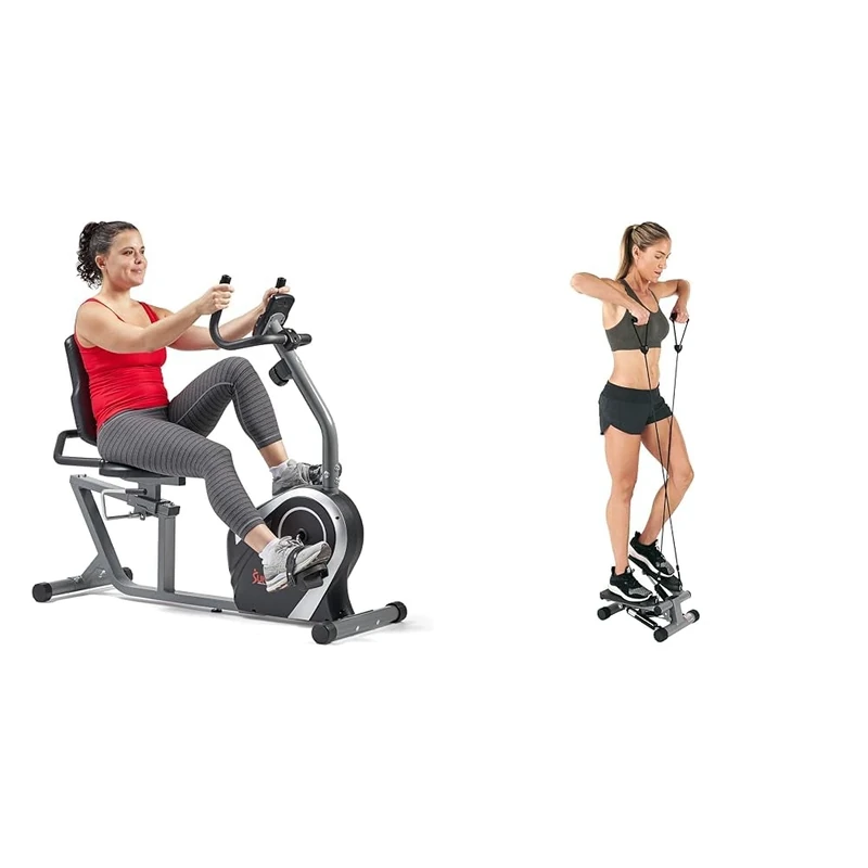 Sunny Health & Fitness Exercise Bikes, Magnetic Recumbent Bike, Stationary Cycling Bike SF-RB4616SSunny Health & Fitness Mini Stepper Machine, Stair Stepper Exercise Equipment - NO. 012-S