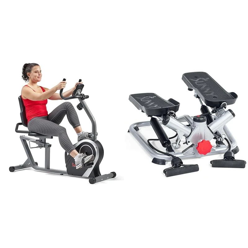 Sunny Health & Fitness Exercise Bikes, Magnetic Recumbent Bike, Stationary Cycling Bike SF-RB4616SSunny Health & Fitness Advanced Twist Stepper Machine with Resistance B ands - SF-S0979