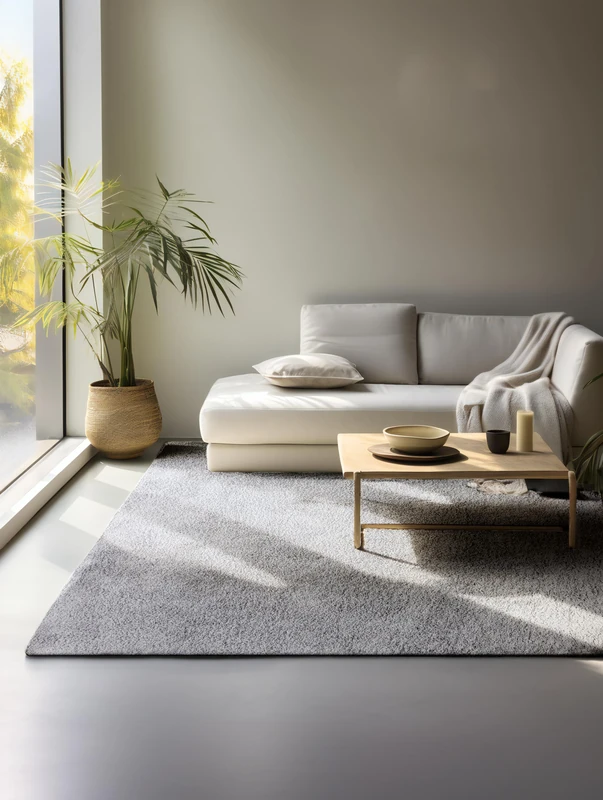 freundin Home Collection Shaggy Rug - Fluffy High Pile Living Room Rug - Plain Soft Easy Care Long Pile for Living Room, Dining Room, Bedroom, Children's Room - Light Grey, 160 x 235 cm