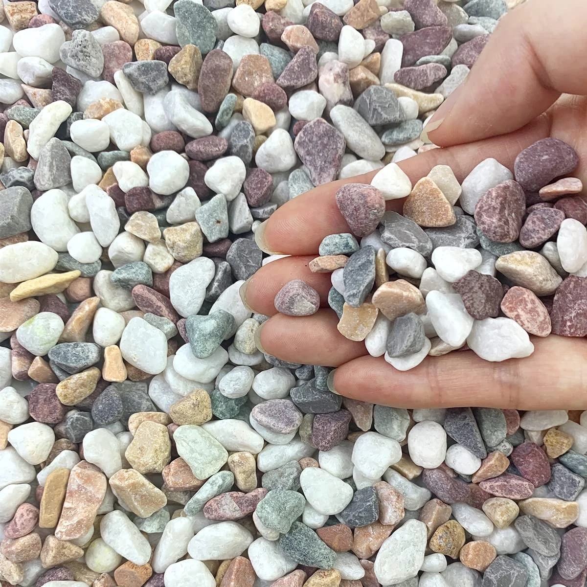 FANTIAN 4 lbs Colorful Gravel for Plants, 6-9 mm Small Pebbles for Plant Pots Vases, Aquarium Gravel and Outdoor Decorative Garden Stones