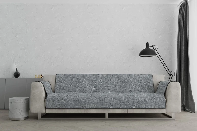 Comfort Non-Slip Sofa Cover, Made in Italy, Dark Grey, 4 Seater