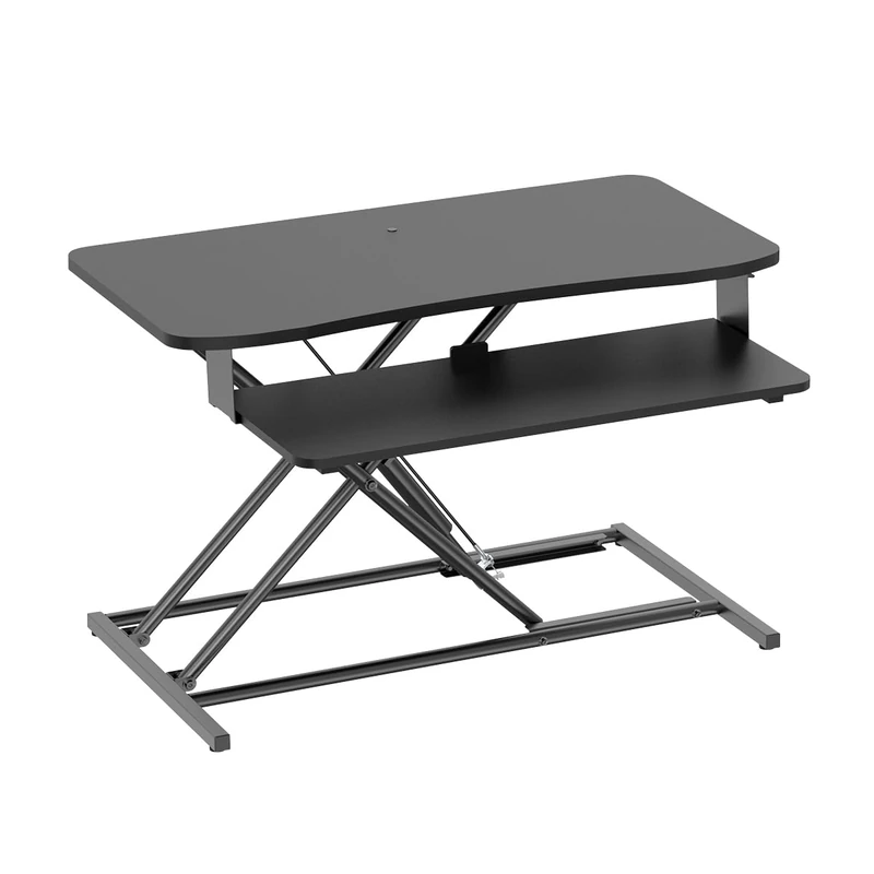Logilink EO0053 - Desk Top with Keyboard Tray, Load Capacity up to 15 kg, Height Adjustable with Gas Lift, Colour: Black
