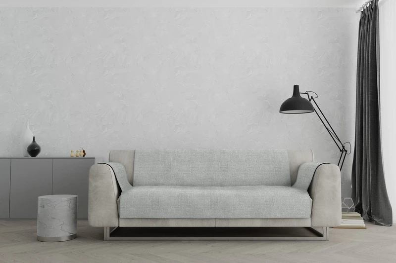 Comfort Non-Slip Sofa Cover, Made in Italy, Light Grey, 3 Seater