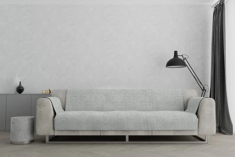 Comfort Non-Slip Sofa Cover, Made in Italy, Light Grey, 4 Seater