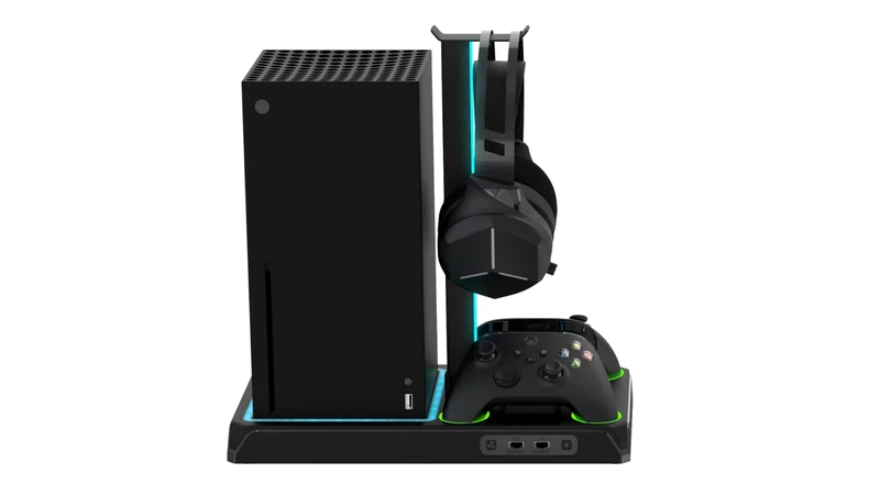 DLX LED Twin Charging Tower With Cooling Fans & Game Storage (Xbox Series X)
