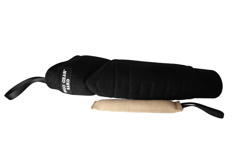DINGO GEAR Set: Very Hard Nylcot Bite Sleeve Plus Jute Tug Toy, Bite Training Tools for IGP, K9, Sports, Adult Dogs Training, Black, Bite Level 5 - Master (S10053)