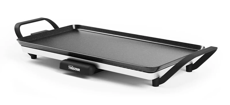 Tristar Table Grill Slim M - Generous surface of 46 x 26 cm - Adjustable thermostat - Removable handles - Non-stick coating - Easy to clean - BP-2667