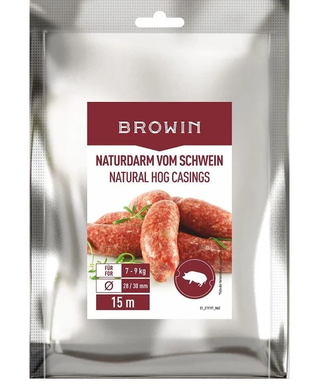 DIAH DO IT AT HOME Natural Pork Casings for Sausages - 28/30mm x 15m Clean and Safe Guts Perfect for Home-Made Sausages