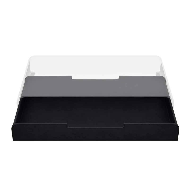 Aptiq Storage Drawer Black for Monitor Stand Organiser Durable PU Leather Look