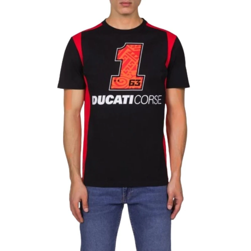 63 Bagnaia T-Shirt - Ducati Dual Line, Men, M, Black