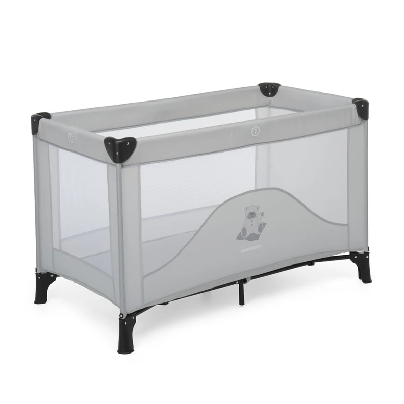 Foppapedretti Teddytour Travel Cot - Grey Folding Bed - Image 1