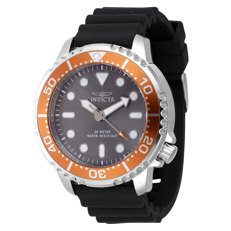 Invicta Pro Diver 47224 Men's Watch - Waterproof - Analogue - Quartz Movement - Stainless Steel with Grey dial - 48mm