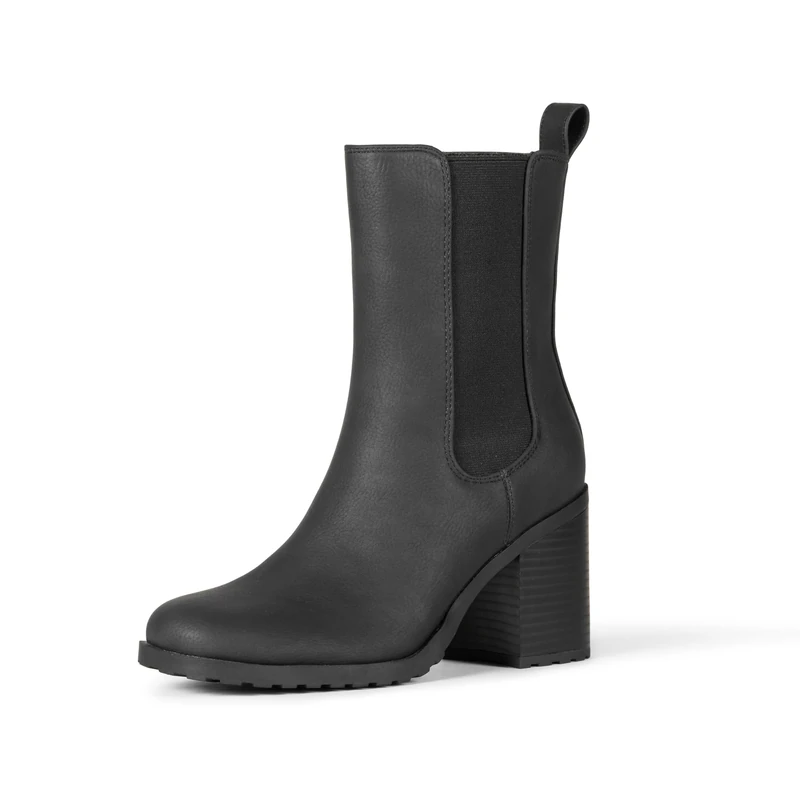 Amazon Essentials Women's Mid-Calf Heeled Chelsea Boots, Black, 7.5 UK