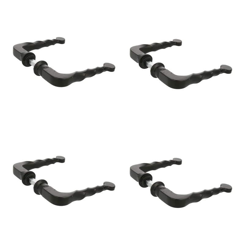 Amig - Set of 4 Sets of 2 Decorative Handles for Gates, Fences or Garden Doors Mod.101SP - Rosette Ø19 mm - Handle 114 mm - Square 8 mm - Wrought Iron Type - Made of zamak with Black Finish