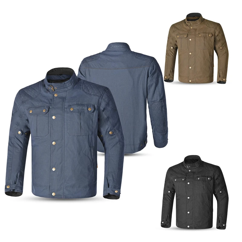 MAXIMO-MOTO BELA Clutch Wax Urban Outfitters Jacket - Motorcycle Jacket - Mens Wax Jacket -Biker Jacket - Many Colors & Sizes (UK, Alpha, 6XL, Regular, Regular, Navy Blue) - Image 1