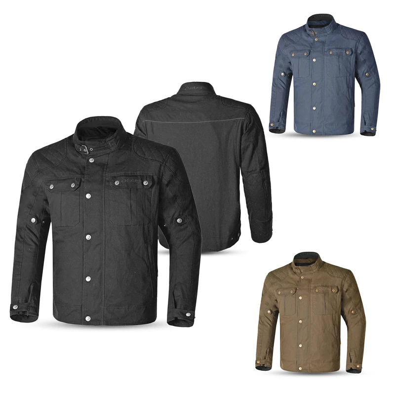 MAXIMO-MOTO BELA Clutch Wax Urban Outfitters Jacket - Motorcycle Jacket - Mens Wax Jacket -Biker Jacket - Many Colors & Sizes (UK, Alpha, 6XL, Regular, Regular, Black)
