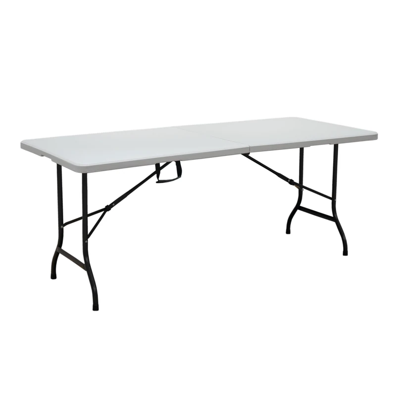 COFAN Rectangular Folding Table White Con Safety Lock 180X75X72 cm