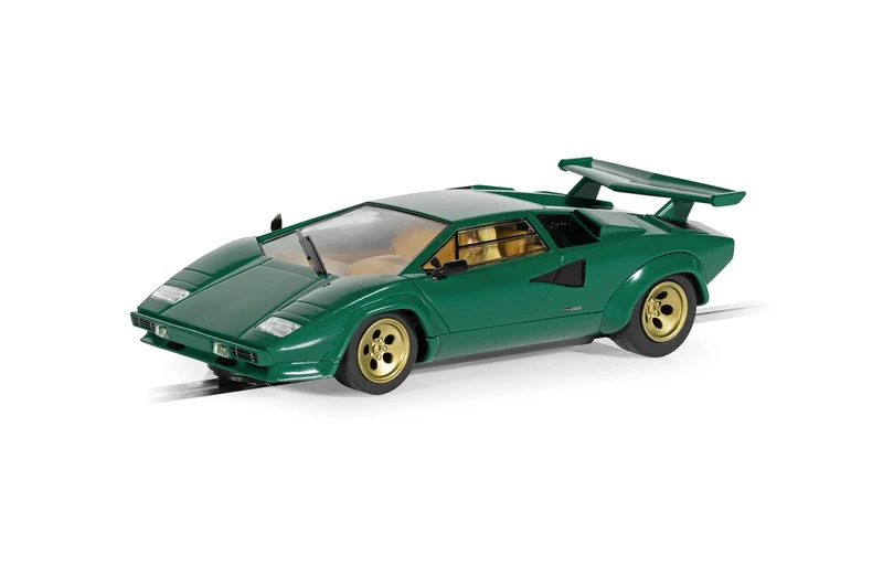 Scalextric Cars - C4500 Lamborghini Countach - Green - Toy Slot Car for use Race Tracks or Set - Small Kids Gift Ideas for Boy/Girl Ages 5 Accessories