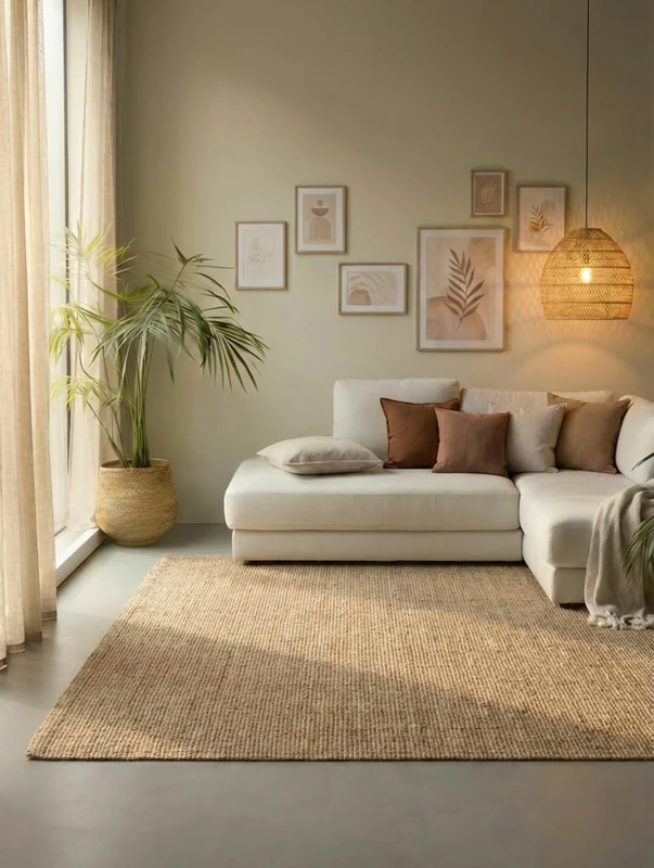 Hanse Home Jute Rug - Natural Living Room Rug Made of 100% Jute - Hand Woven & Environmentally Friendly - Boho Natural Fibre Jute Rug for Living Room, Bedroom, Dining Room - Natural Gold, 120 x 170 cm - Image 1