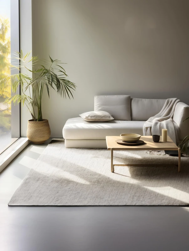 Hanse Home Jute Rug - Natural Living Room Rug - Hand Woven & Environmentally Friendly - Boho Natural Fibre Jute Rug for Living Room, Bedroom, Dining Room, Hallway, Kitchen - Natural White Ivory, 120 x