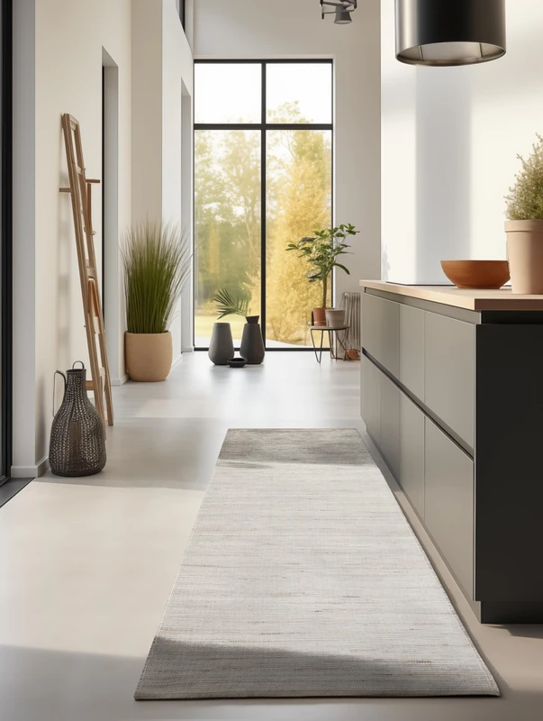 Hanse Home Jute Rug - Natural Living Room Rug - Hand Woven & Environmentally Friendly - Boho Natural Fibre Jute Rug for Living Room, Bedroom, Dining Room, Hallway, Kitchen - Natural Grey Brown, 80 x