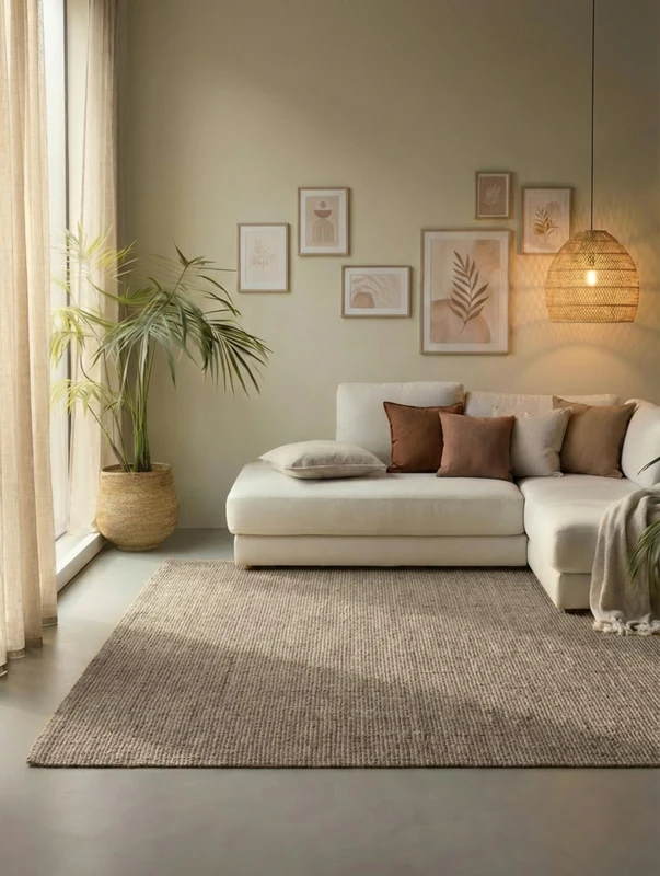 Hanse Home Jute Rug - Natural Living Room Rug Made of 100% Jute - Hand Woven & Environmentally Friendly - Boho Natural Fibre Jute Rug for Living Room, Bedroom, Dining Room - Natural Grey Brown, 80 x