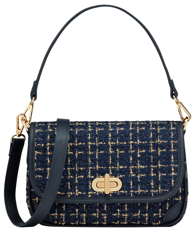 Geox Women D Gardinia A Bag, Navy/Gold, 23 X 10 X 15