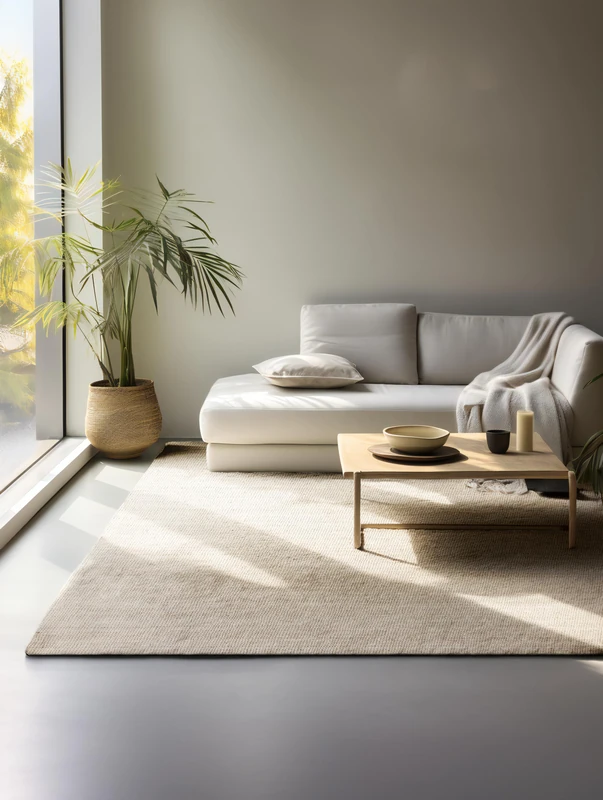 Hanse Home Jute Rug - Natural Living Room Rug Made of 100% Jute - Hand Woven & Environmentally Friendly - Boho Natural Fibre Jute Rug for Living Room, Bedroom, Dining Room - Natural White Ivory, 80 x