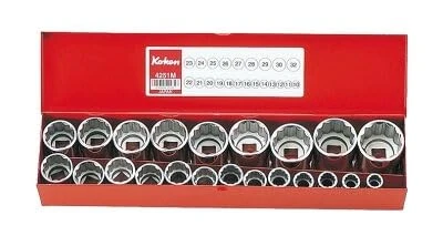 JGO. VASOS 1/2"-22 PZAS.CAJA Metalica