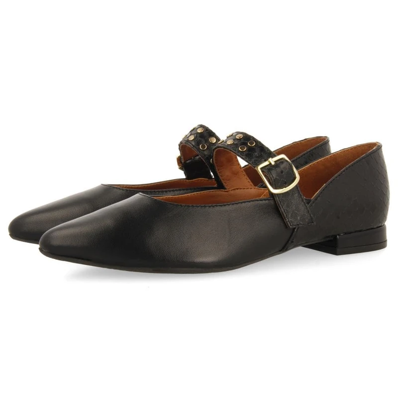 GIOSEPPO Women's reerso Mary Jane Flat, Black/White, 4.5 UK