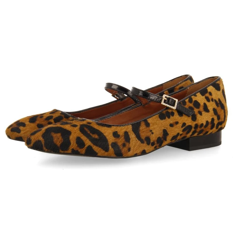 GIOSEPPO Women's bonyhad Mary Jane Flat, Leopard, 5.5 UK