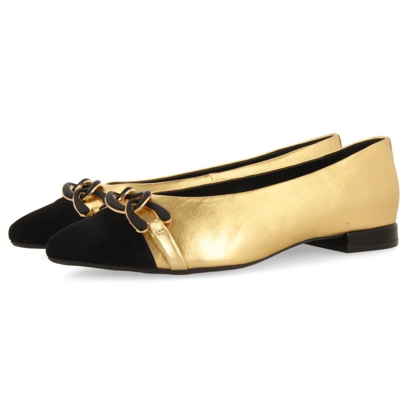GIOSEPPO Women's Davinde Mary Jane Flat, Gold, 7.5 UK