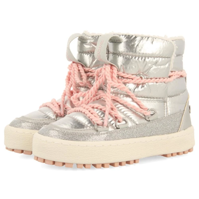 GIOSEPPO seden Oxford Boot, Metallic Silver, 12 UK Child - Image 1